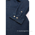 Chemise homme à manches longues en denim à la mode